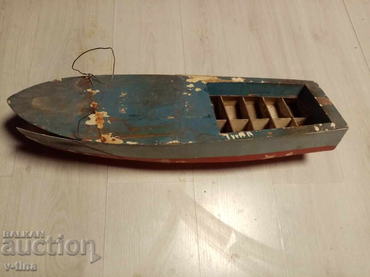 Old boat with engine toy