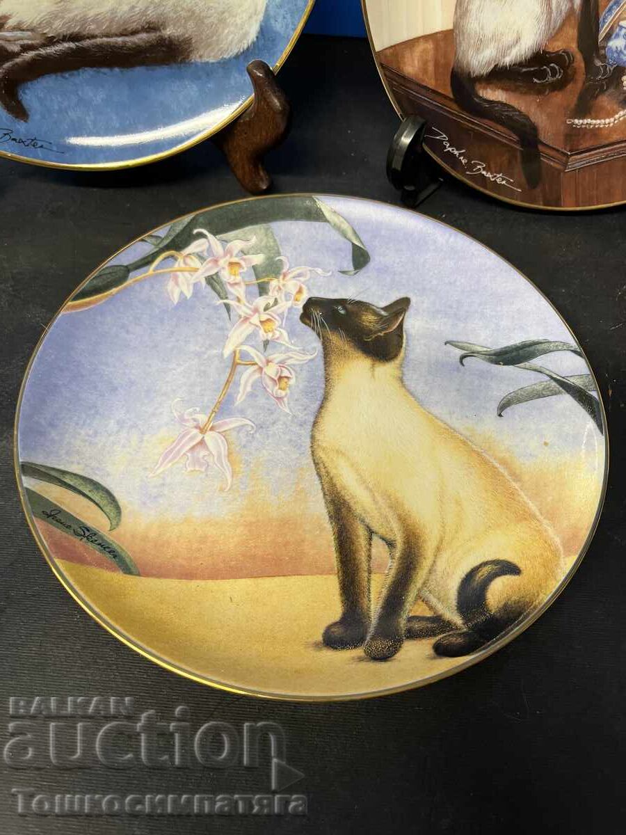 Farfurii de porțelan de colecție cu pisici - 5