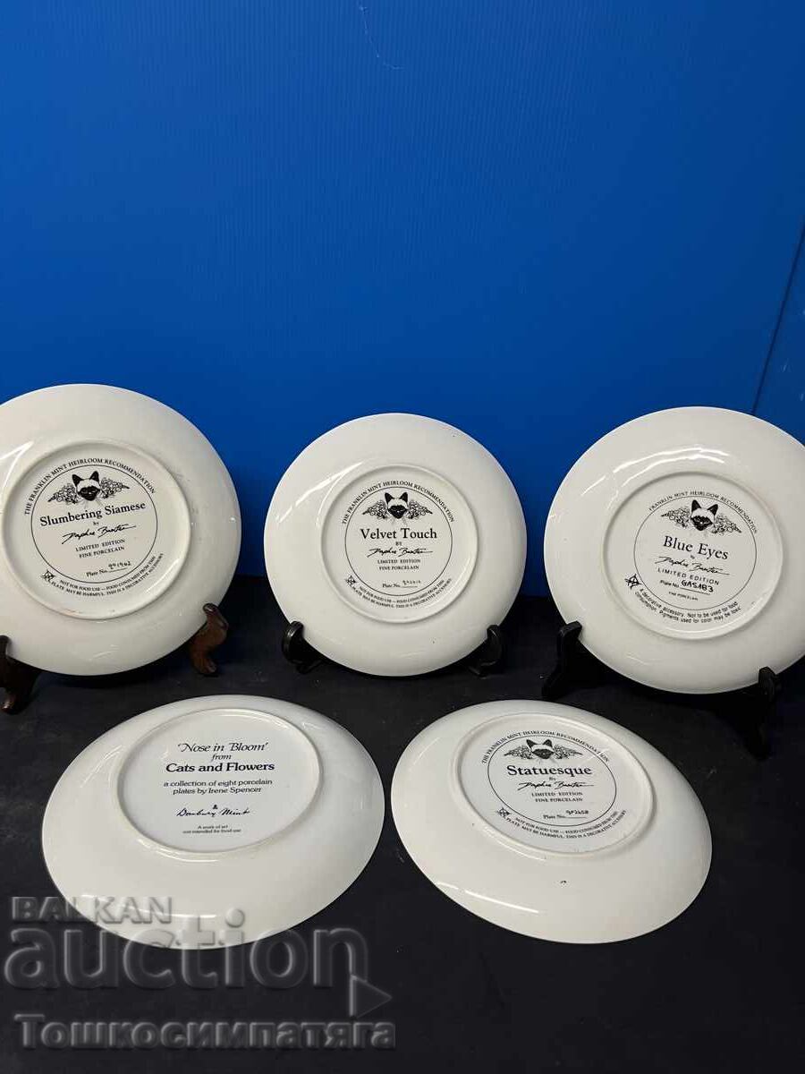 Farfurii de porțelan de colecție cu pisici - 7