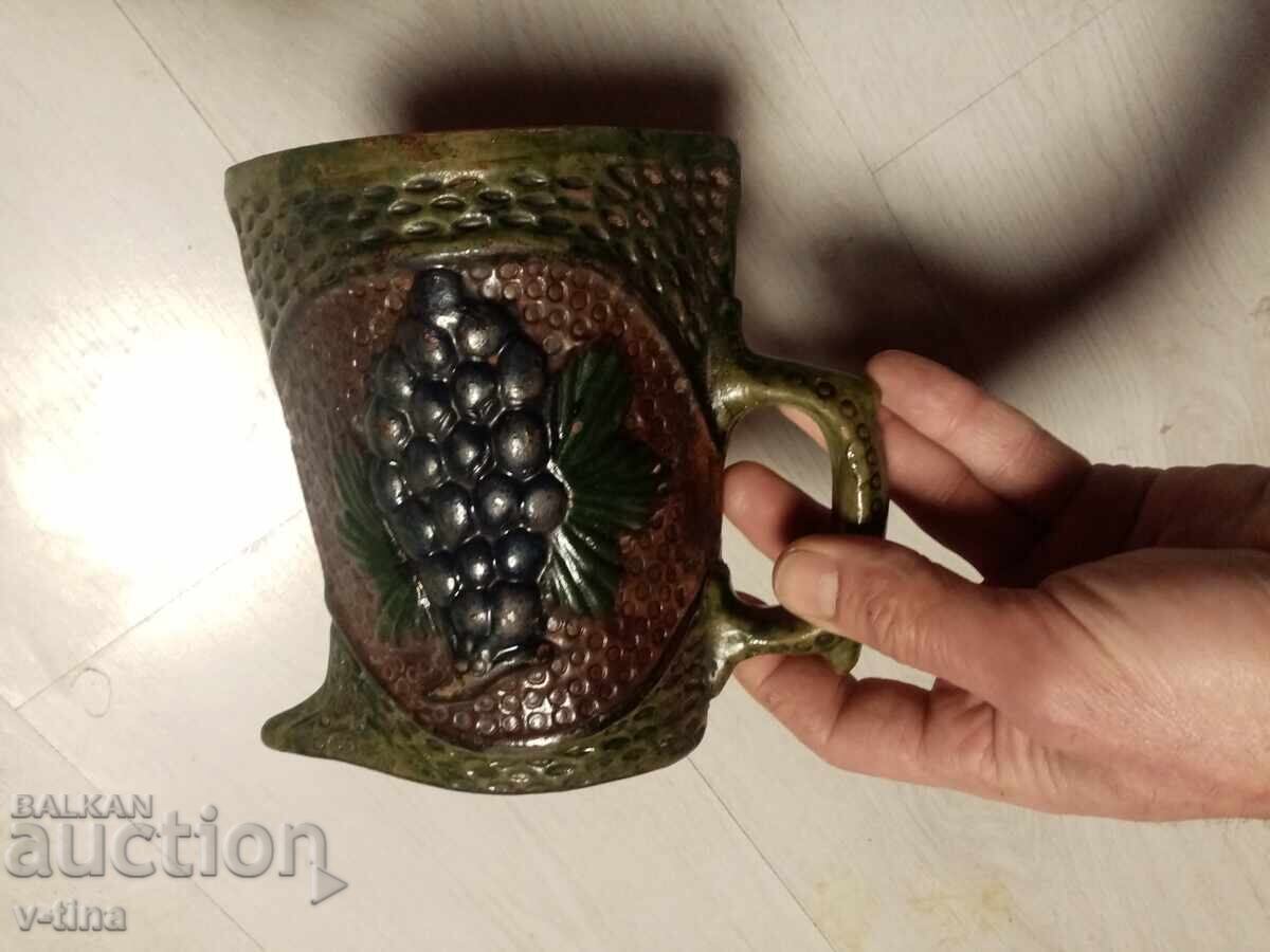 Auction Old Troy Pottery Jug, Handmade Auction Old Troy Pottery Jug, Handmade