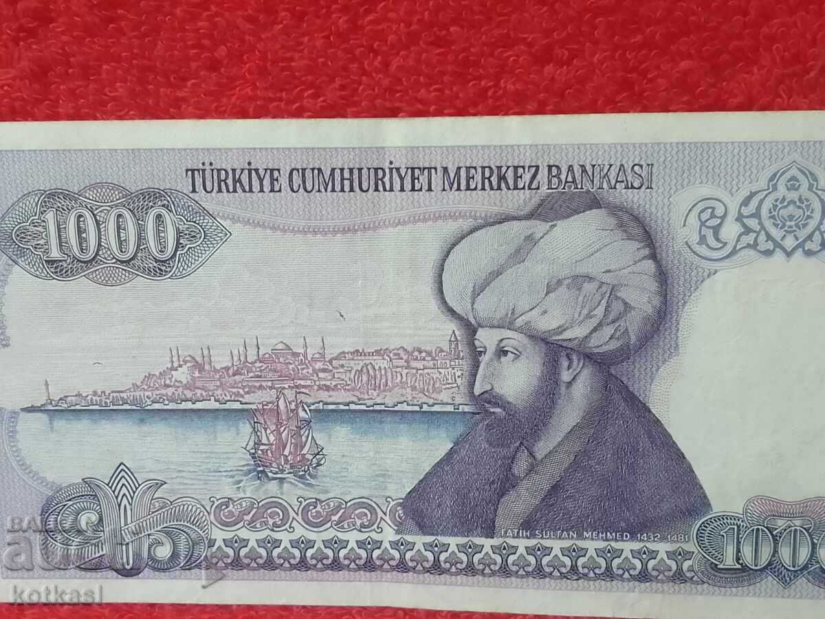 Bancnotă Veche 1000 Lire 1970 Turcia LirasI - 7