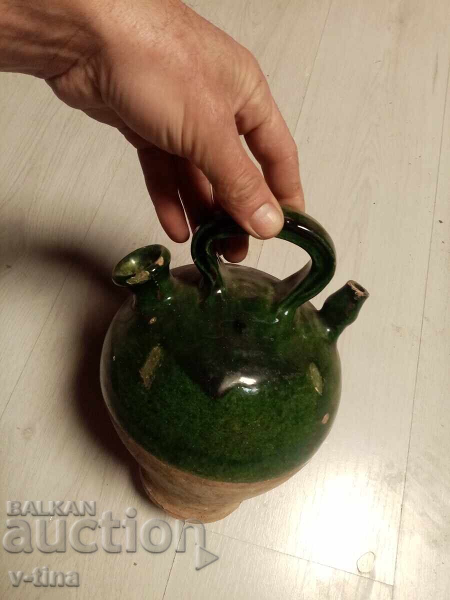 Auction  Old 100-year-old rare jug krondir ceramics