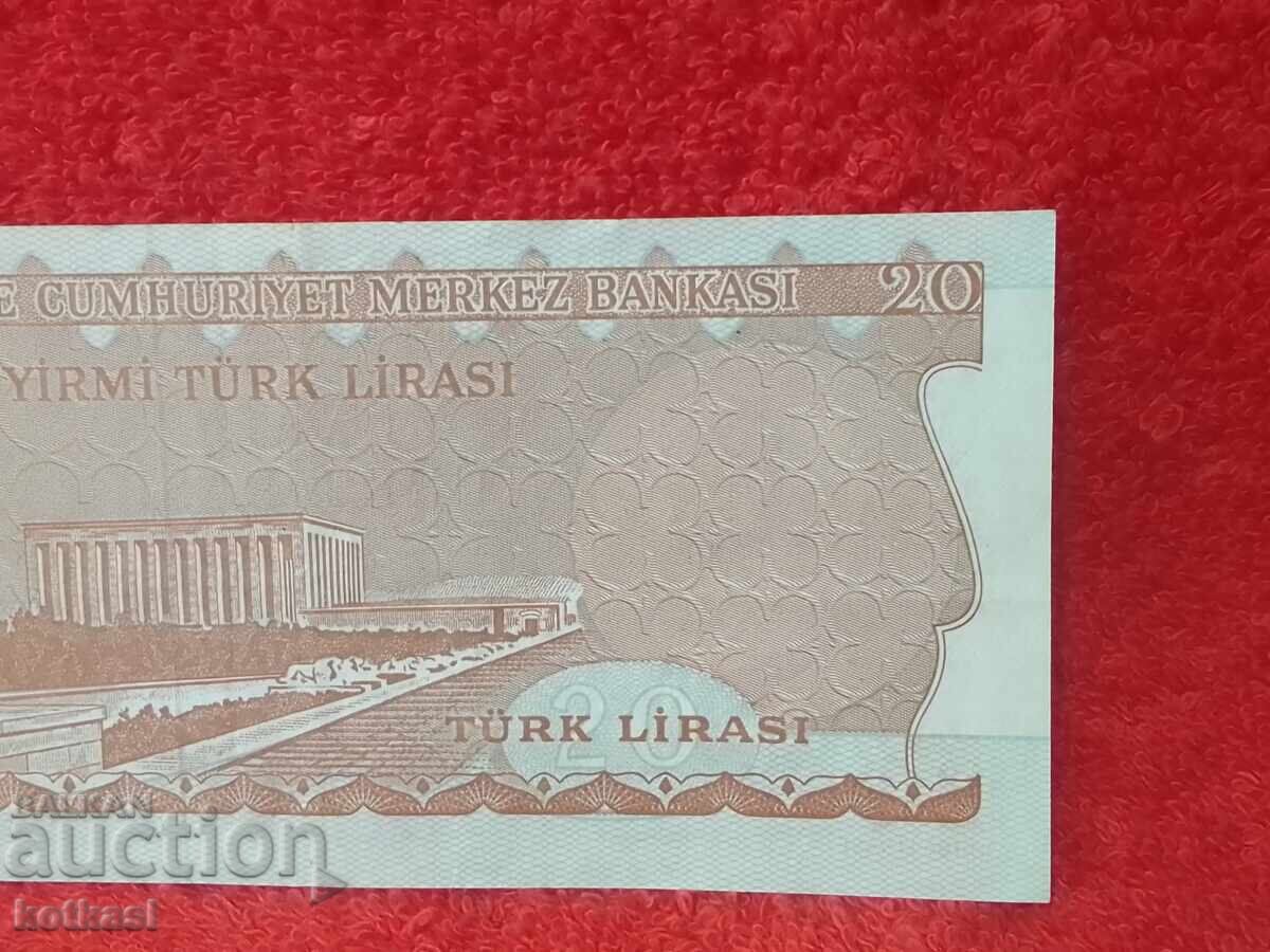 Old Banknote 20 Lira 1970 Turkey - 6