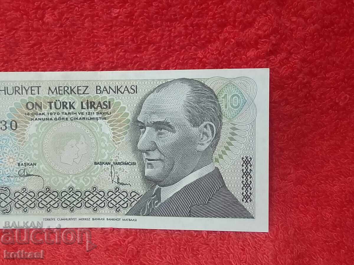 Δημοπρασία Παλαιό Χαρτονόμισμα 10 Λίρες 1970 Τουρκίας LirasI Δημοπρασία Παλαιό Χαρτονόμισμα 10 Λίρες 1970 Τουρκίας LirasI