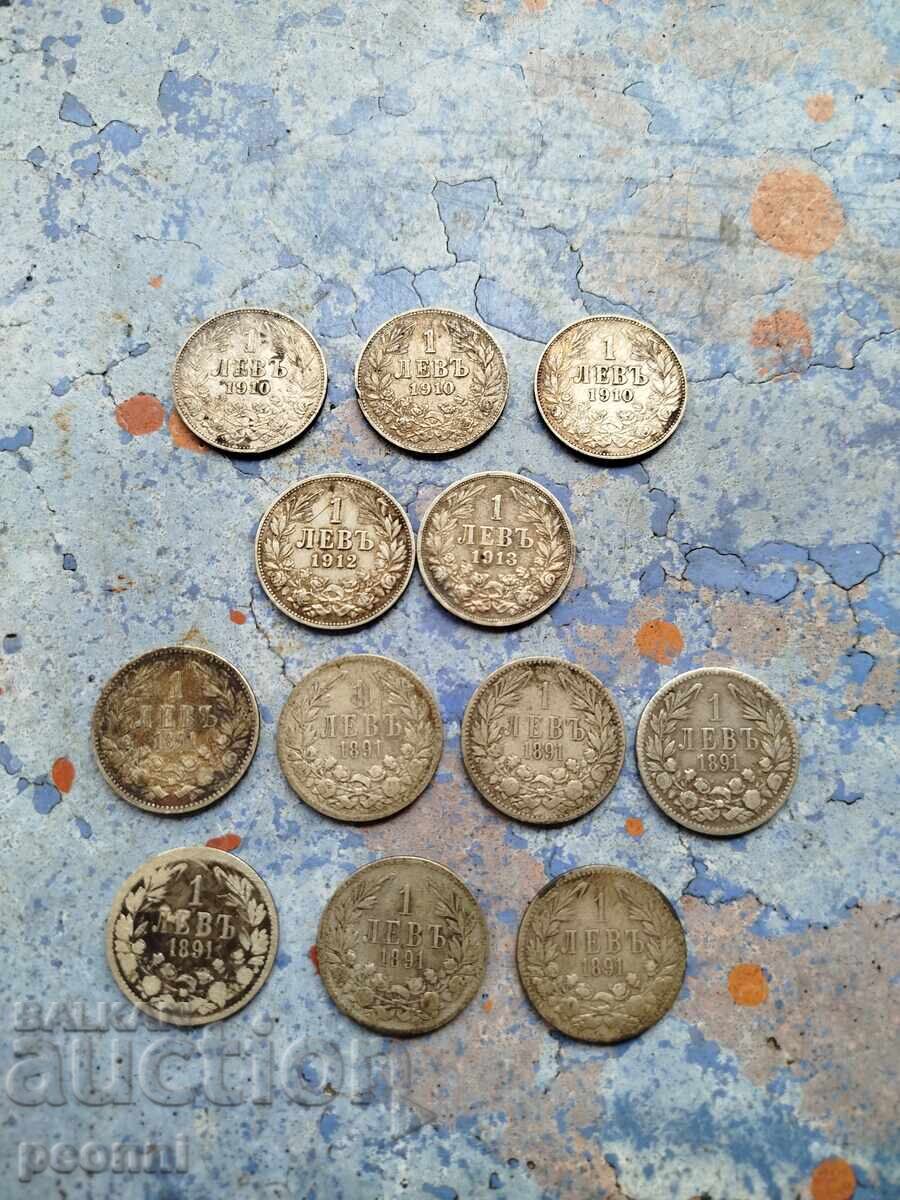 Lot de leva de argint bulgărești Lot de leva de argint bulgărești