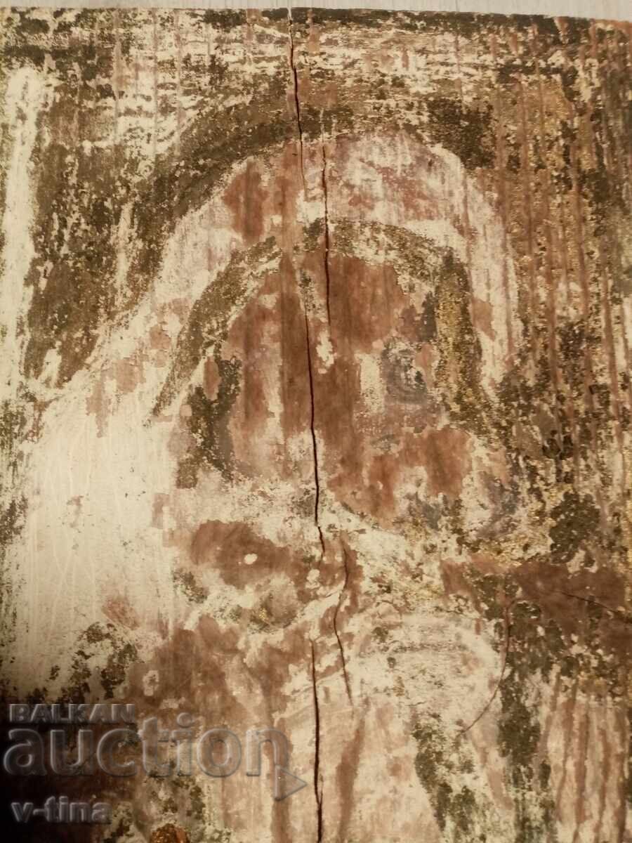 Auction  Old painted icon of the Theotokos (Virgin Mary)