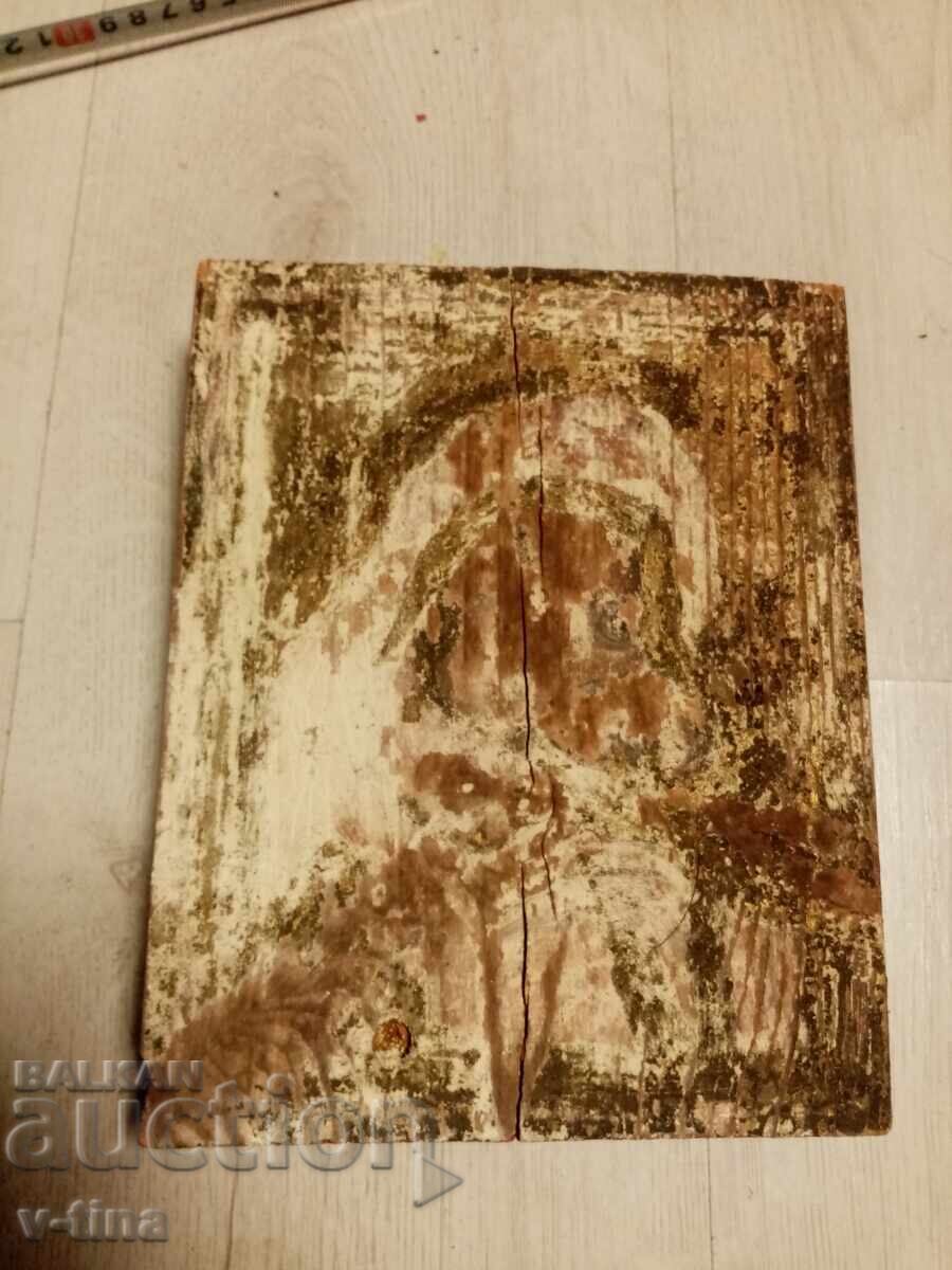 Old painted icon of the Theotokos (Virgin Mary)