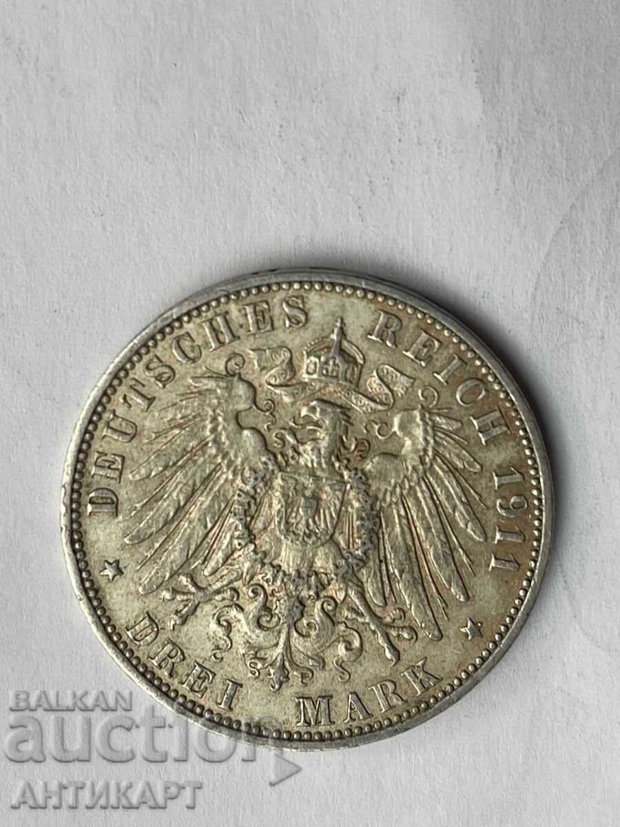Germany Rare Silver Coin 3 Marks 1911 Hamburg Silver with price 68.00 BGN | € 34.77 Germany Rare Silver Coin 3 Marks 1911 Hamburg Silver with price 68.00 BGN | € 34.77