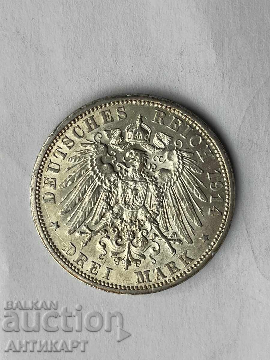 Germany Rare Silver Coin 3 Marks 1914 Prussia Silver with price 65.00 BGN | € 33.23 Germany Rare Silver Coin 3 Marks 1914 Prussia Silver with price 65.00 BGN | € 33.23