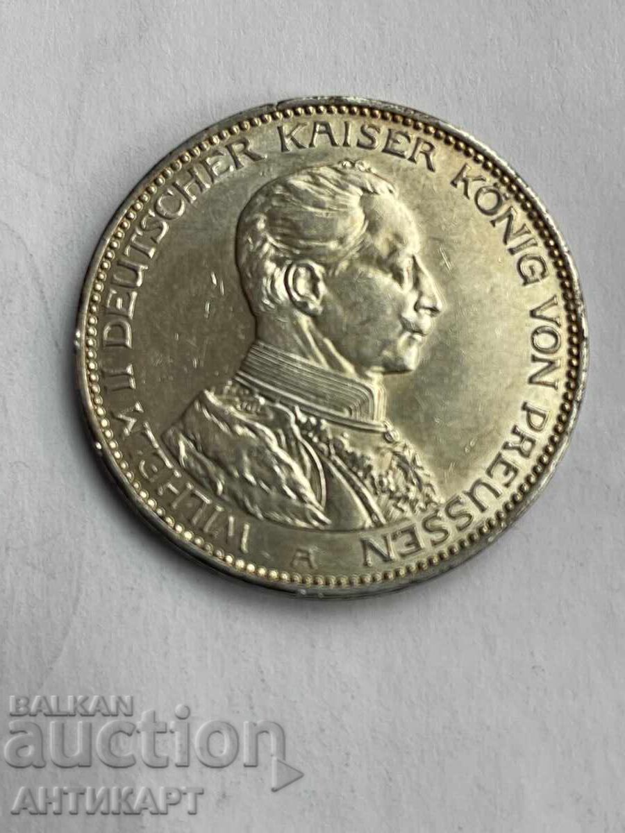 Germany Rare Silver Coin 3 Marks 1914 Prussia Silver Germany Rare Silver Coin 3 Marks 1914 Prussia Silver