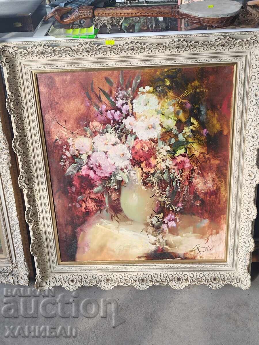 A VERY BEAUTIFUL PAINTING WITH A UNIQUE BAROQUE FRAME A VERY BEAUTIFUL PAINTING WITH A UNIQUE BAROQUE FRAME