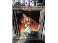 A VERY BEAUTIFUL PAINTING WITH A UNIQUE BAROQUE FRAME