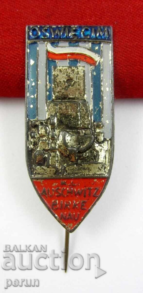 КОНЦЛАГЕР ОСВИЕНЦИМ-СТАРА ПОЛСКА ЗНАЧКА-РЯДКОСТ