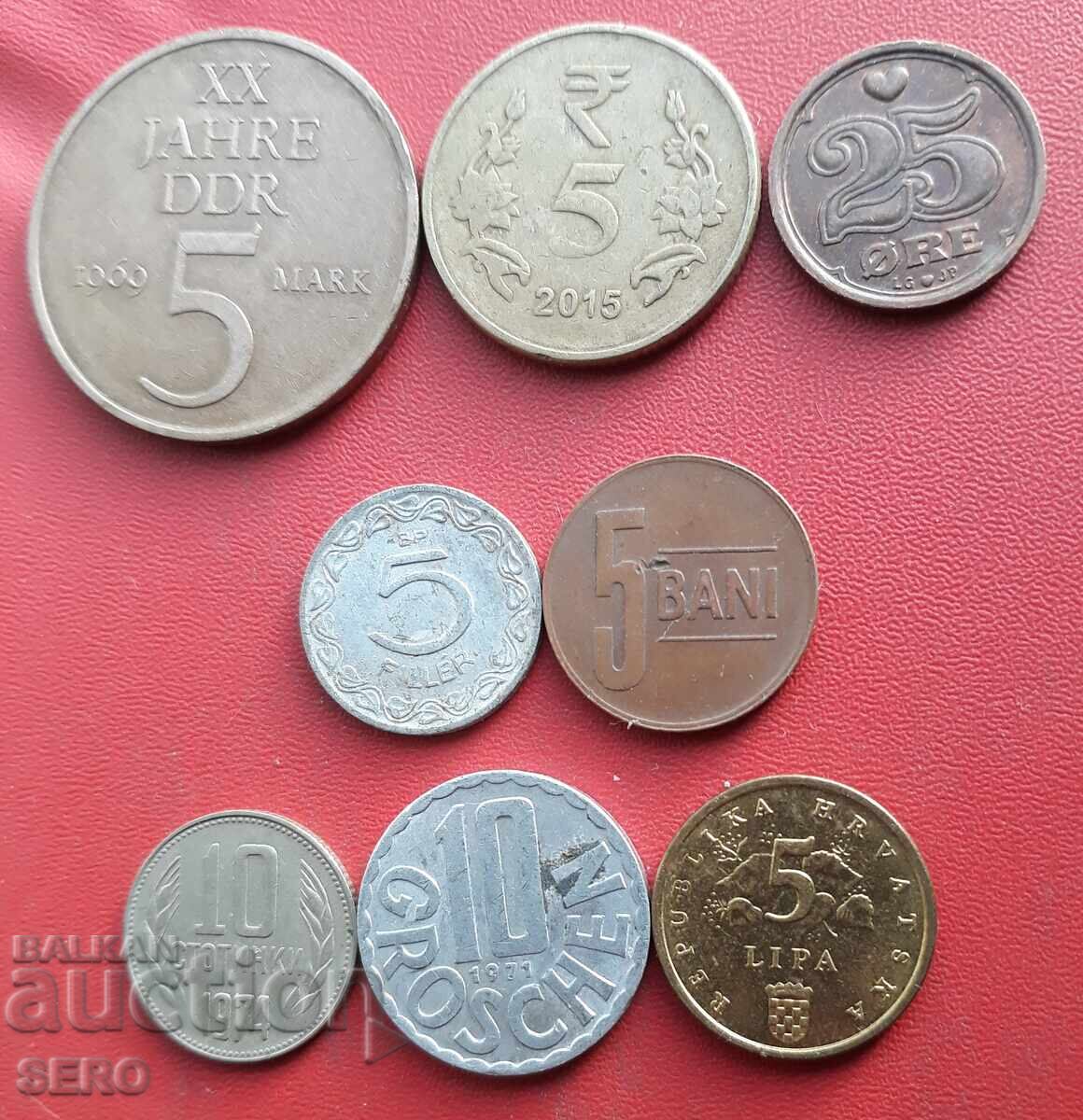 Mixed lot of 8 coins