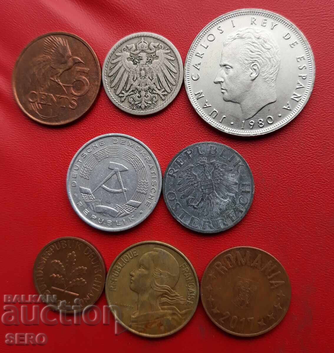 Lot mixt de 8 monede cu preț 1.01 BGN | € 0.52