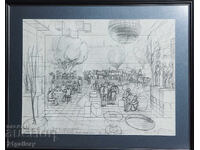 Peter Chuhovski (1922-1995) Lithograph figurative composition