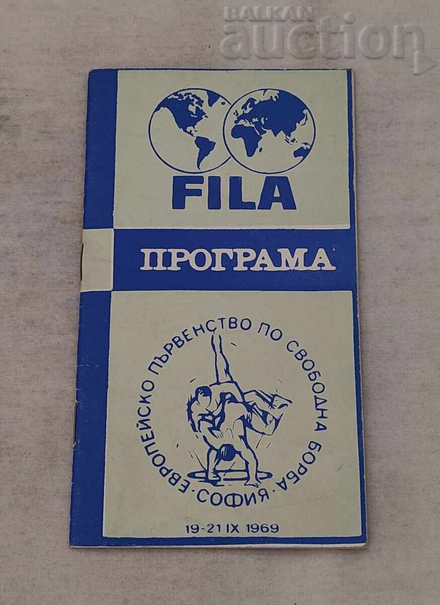 EUROPEAN WRESTLING CHAMPIONSHIP SOFIA PROGRAM 1969