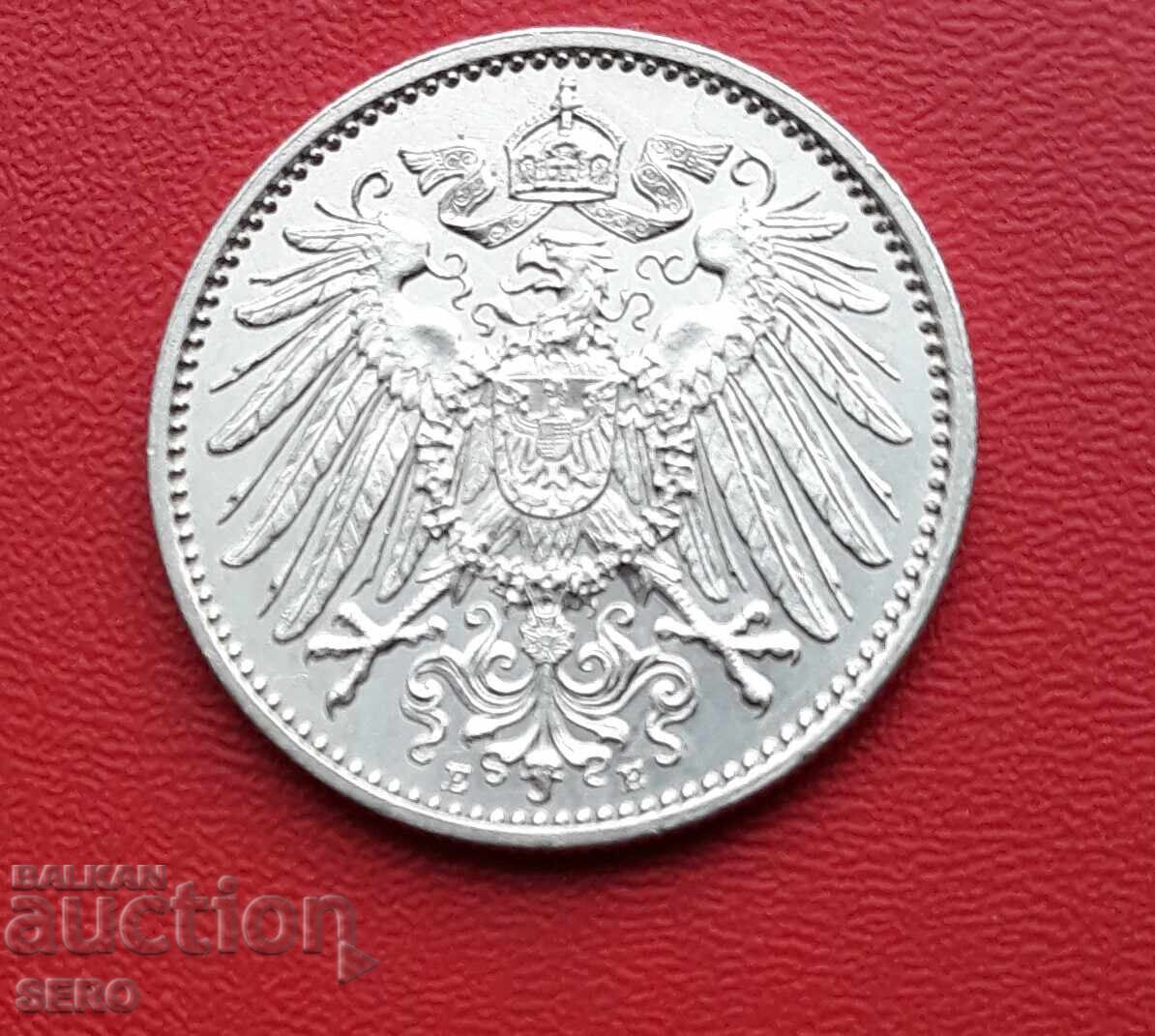 Germany - 1 Mark 1914 E - Muldenhütten - Extremely well preserved with price 38.01 BGN | € 19.43