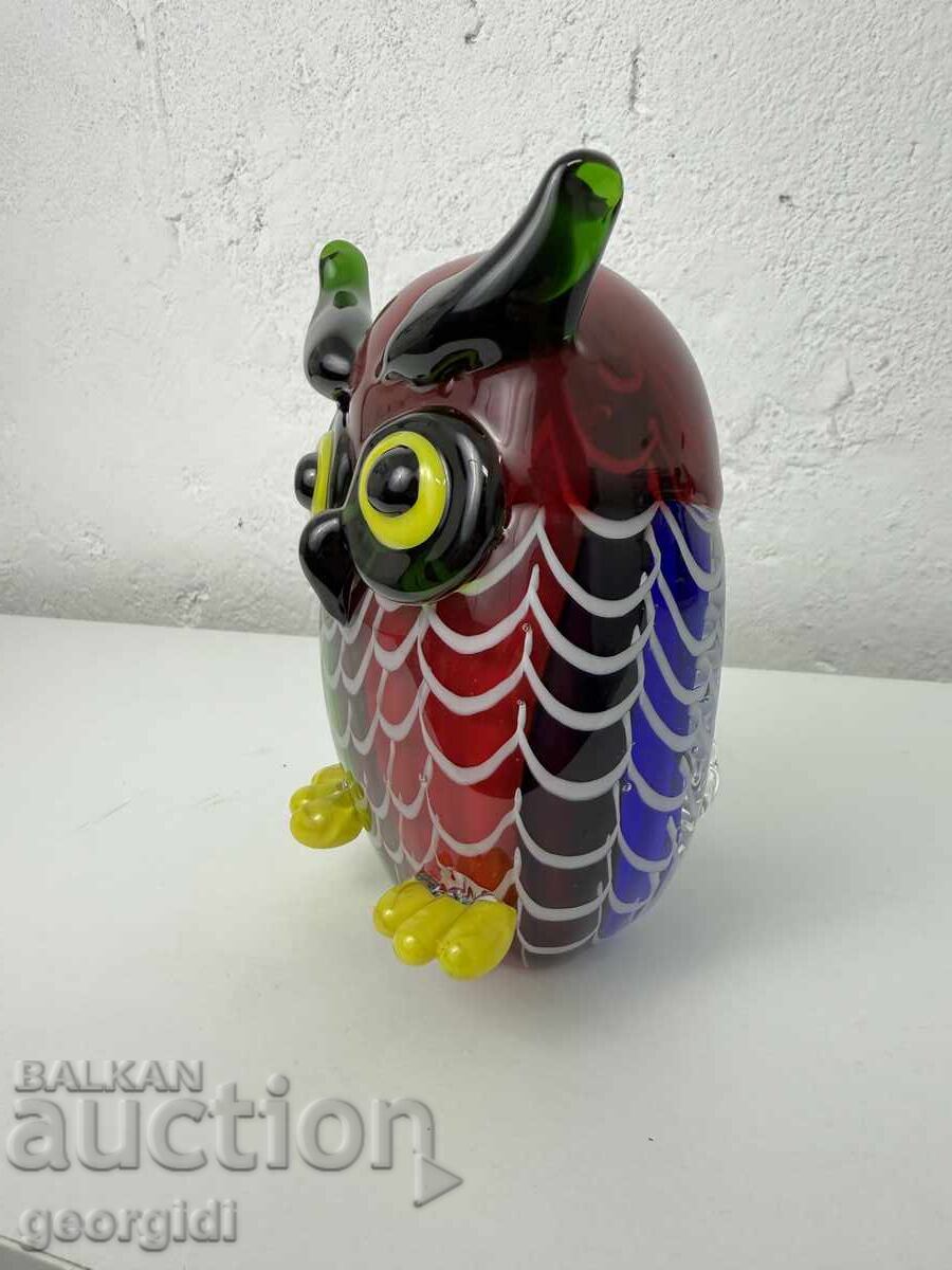 Δημοπρασία Έγχρωμο γυάλινο ειδώλιο κουκουβάγιας - Murano. №7631