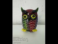 Figurină de sticlă colorată bufniță - Murano. Nr. 7631