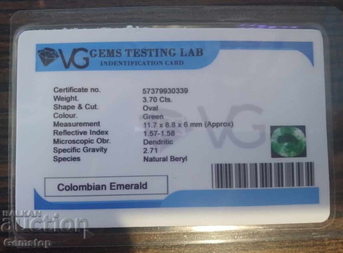 ΒΖΤ! 3.70 καρατίων φυσικό σμαράγδι οβάλ πιστοποιημένο VGTL από 1st! - 5 ΒΖΤ! 3.70 καρατίων φυσικό σμαράγδι οβάλ πιστοποιημένο VGTL από 1st! - 5