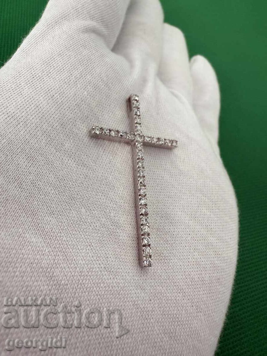 Silver cross with zircons. №7632 with price 45.00 BGN | € 23.01