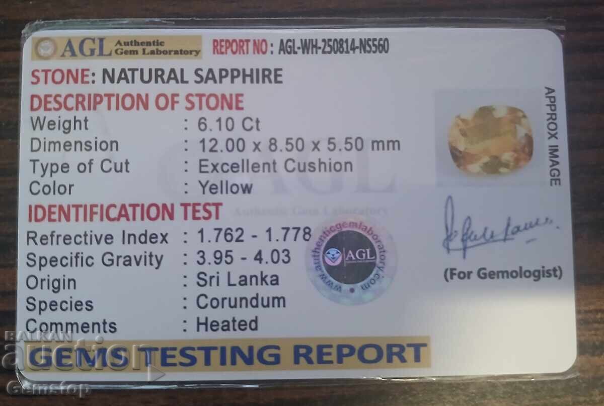 ΒΖC! 6.10 ct φυσικό ζαφείρι cushion πιστοποιημένο AGL από 1ct! - 5 ΒΖC! 6.10 ct φυσικό ζαφείρι cushion πιστοποιημένο AGL από 1ct! - 5