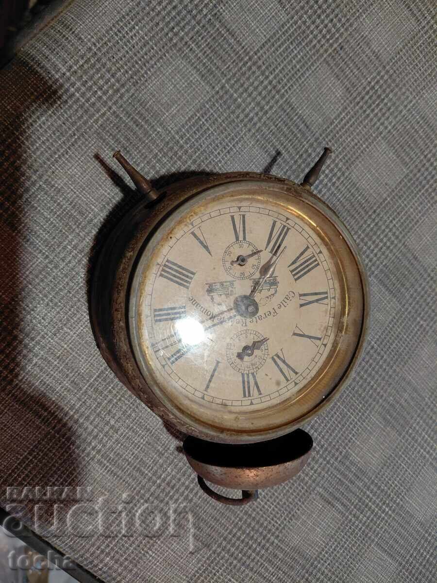 Δημοπρασία Παλαιό ρολόι ρουμανικών σιδηροδρόμων 18xx. Λειτουργεί