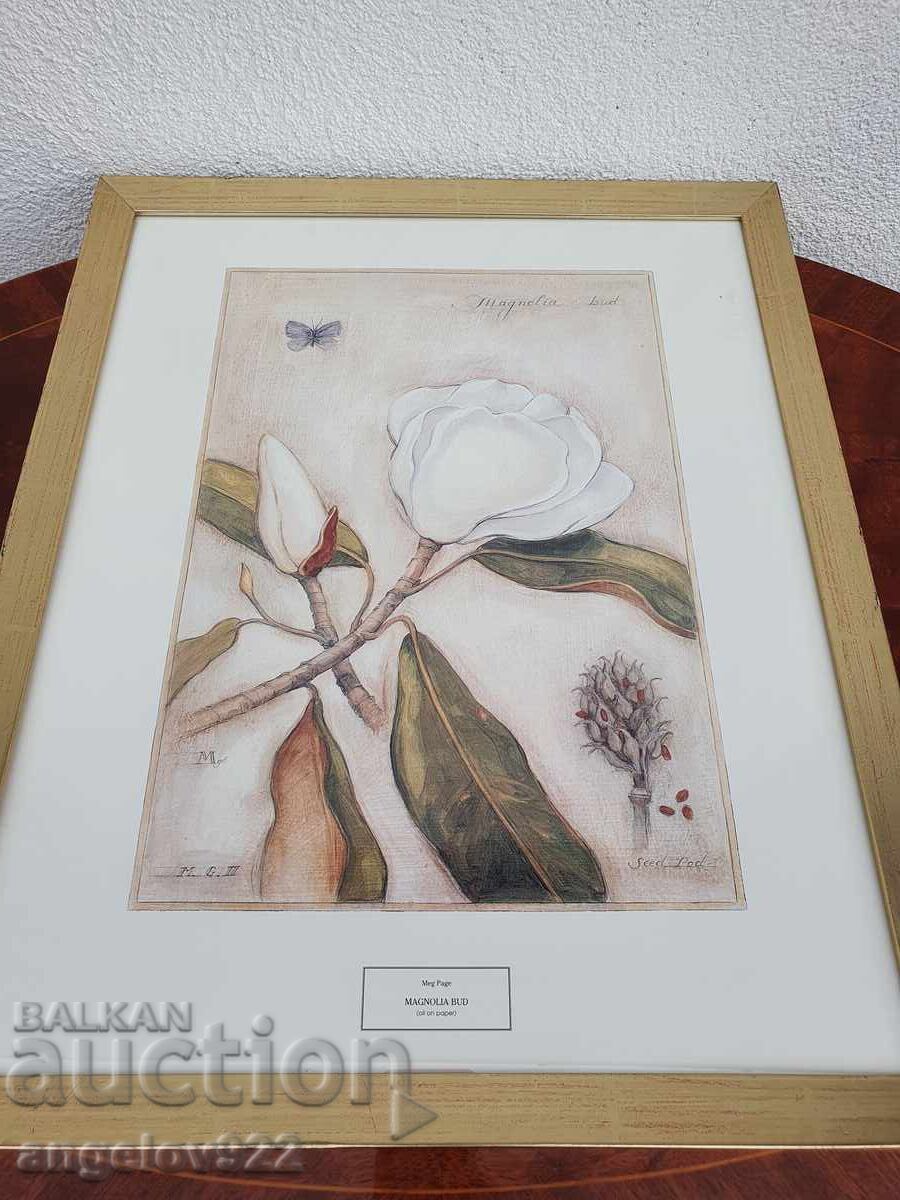 Авторска графика в красива дървена рамка със стъкло!!! - 7