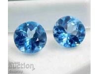 BZTS! 0.27 καράτια διάχυτο ζεύγος ακουαμαρίνα στρογγυλό από 1st!