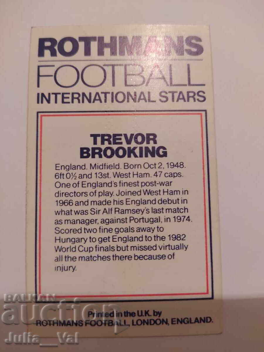 Футбол - Тревър Бруукинг - Англия с цена 0.11 лв. | € 0.06 Футбол - Тревър Бруукинг - Англия с цена 0.11 лв. | € 0.06