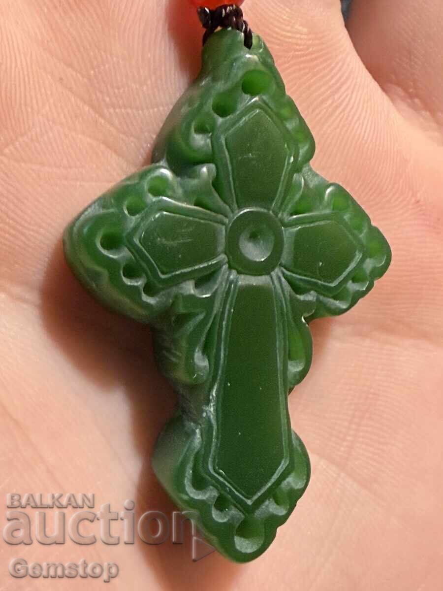 Δημοπρασία ΒΖΤ! 155 κ-τ φυσικό μενταγιόν φυλαχτό νεφρίτη σταυρός από 1στ! Δημοπρασία ΒΖΤ! 155 κ-τ φυσικό μενταγιόν φυλαχτό νεφρίτη σταυρός από 1στ!