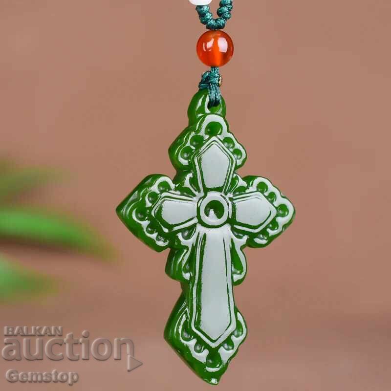 ΒΖΤ! 155 κ-τ φυσικό μενταγιόν φυλαχτό νεφρίτη σταυρός από 1στ! ΒΖΤ! 155 κ-τ φυσικό μενταγιόν φυλαχτό νεφρίτη σταυρός από 1στ!