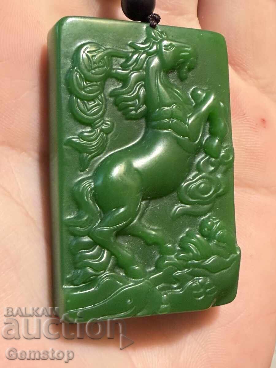 Δημοπρασία ΒΖΤ! 185κ-τa φυσικό μενταγιόν φυλαχτό νεφρίτη άλογο από 1στ! Δημοπρασία ΒΖΤ! 185κ-τa φυσικό μενταγιόν φυλαχτό νεφρίτη άλογο από 1στ!