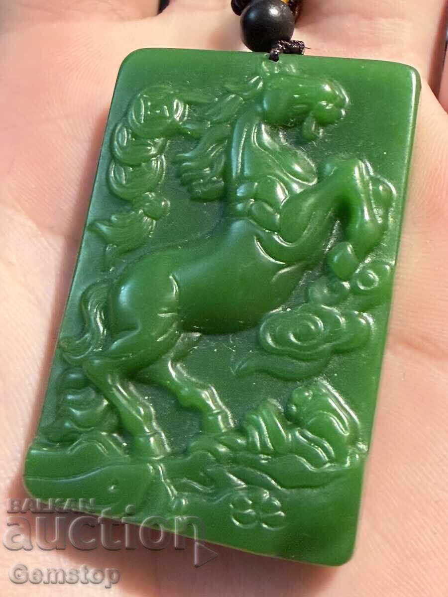 Παράδοση ΒΖΤ! 185κ-τa φυσικό μενταγιόν φυλαχτό νεφρίτη άλογο από 1στ! Παράδοση ΒΖΤ! 185κ-τa φυσικό μενταγιόν φυλαχτό νεφρίτη άλογο από 1στ!