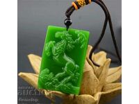 ΒΖΤ! 185κ-τa φυσικό μενταγιόν φυλαχτό νεφρίτη άλογο από 1στ!