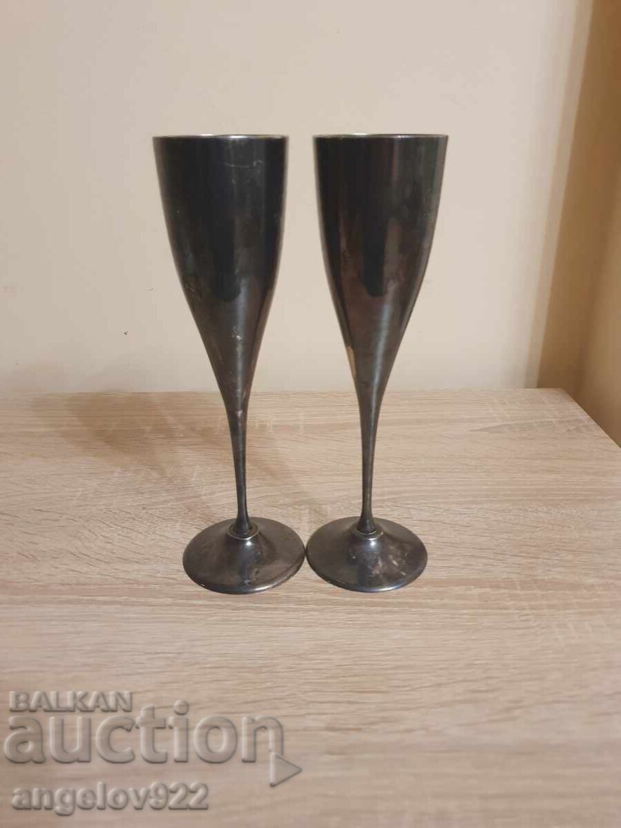 Доставка на Винтидж гравирани метални чаши за вино!!!