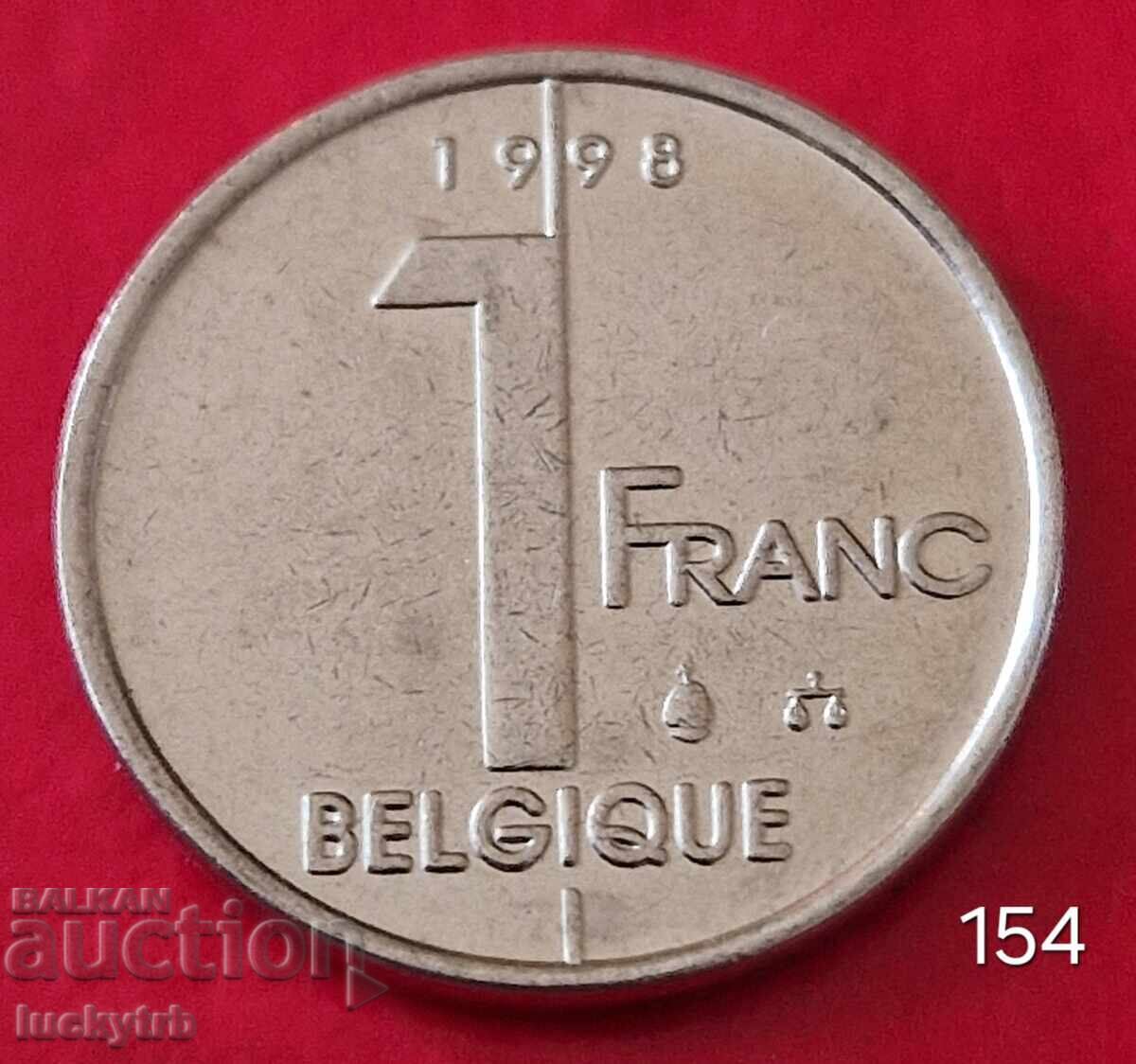 1 franc 1998 - Belgia - Legendă în limba franceză 1 franc 1998 - Belgia - Legendă în limba franceză