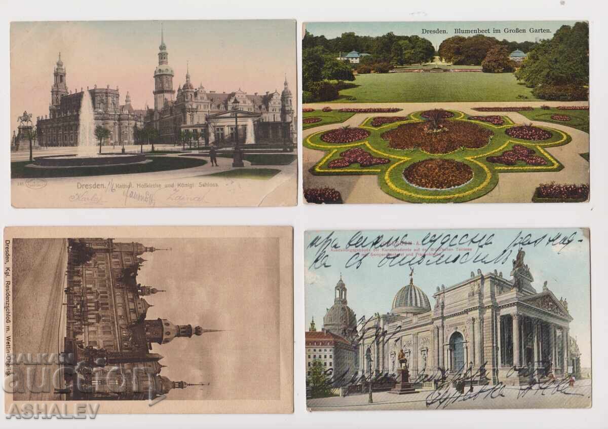 Γερμανία - Δρέσδη 4 ταξιδεμένα 1908/34