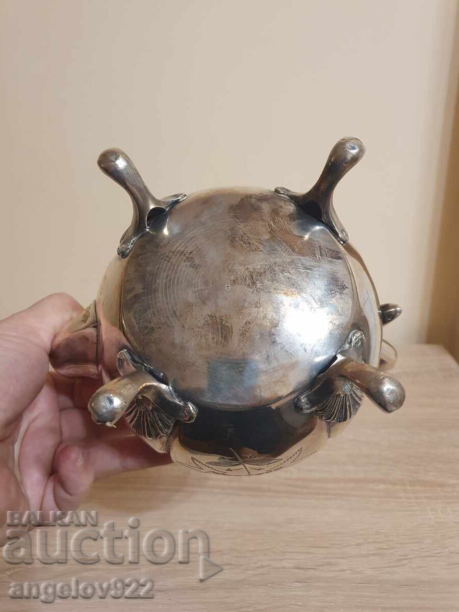 Silver-plated engraved metal teapot!!! - 7