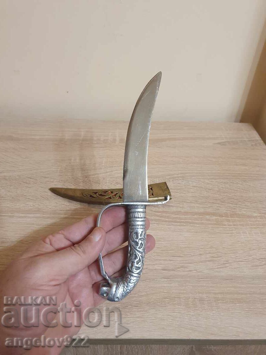 Auction  Vintage knife with metal blade and bronze sheath!!!