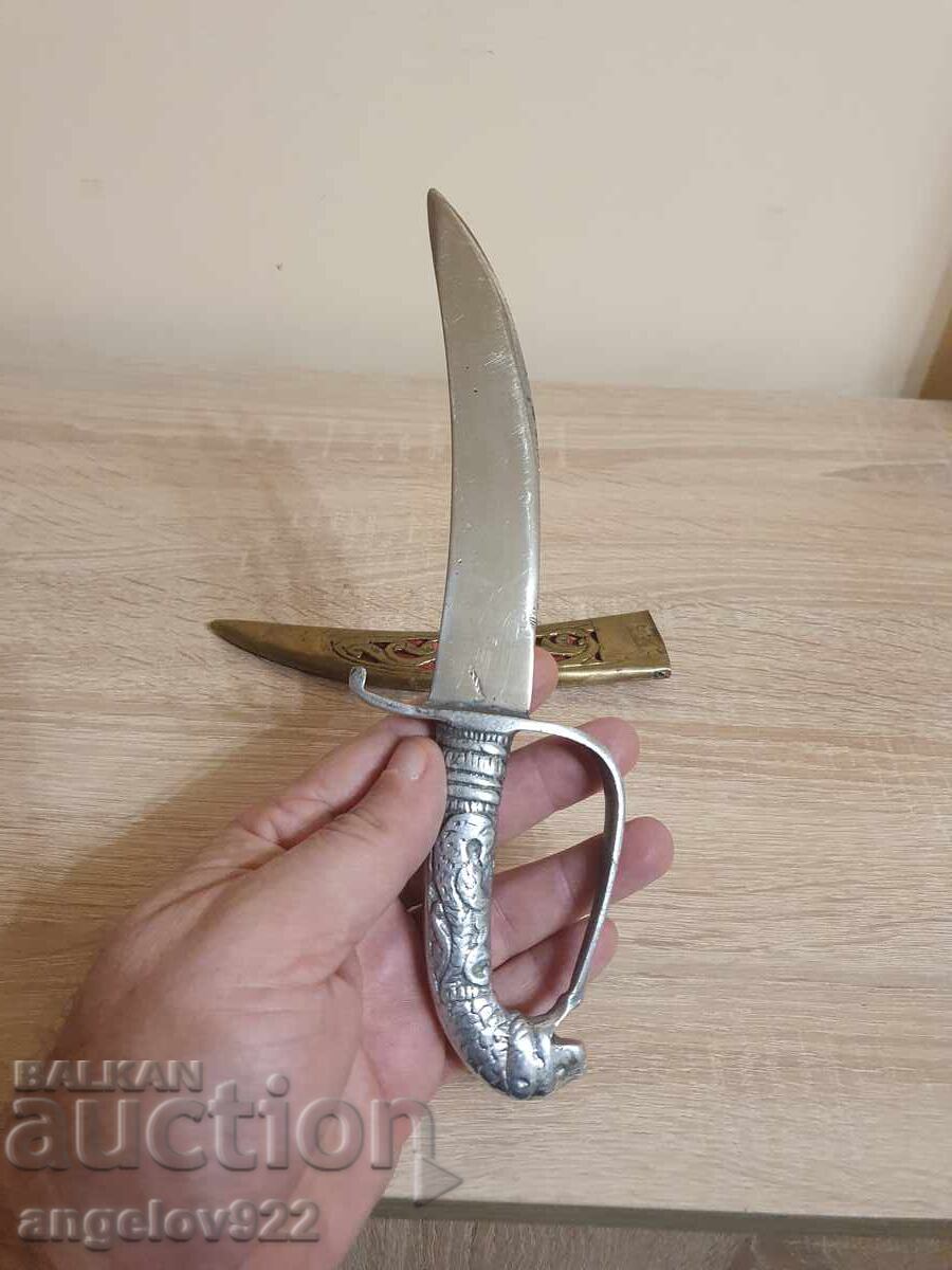 Delivery of Vintage knife with metal blade and bronze sheath!!!