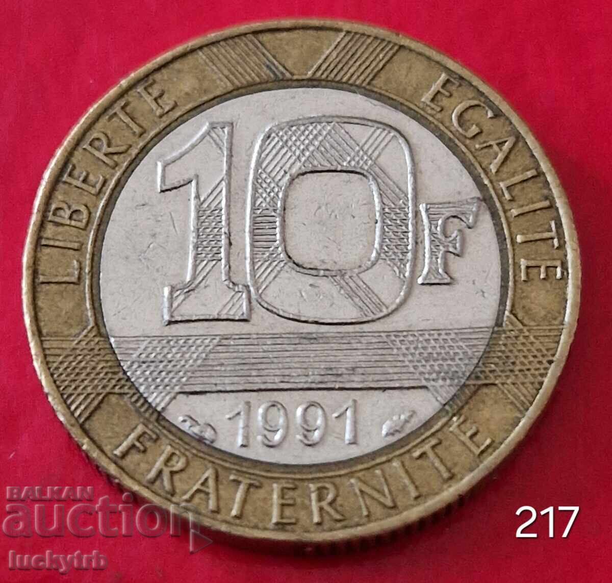 10 φράγκα 1991 - Γαλλία