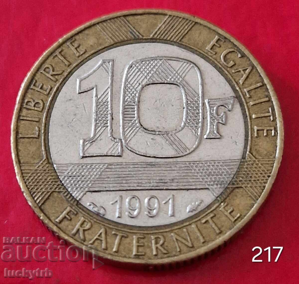10 франка 1991 - Франция