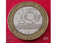 10 φράγκα 1991 - Γαλλία