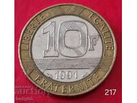 10 franci 1991 - Franța