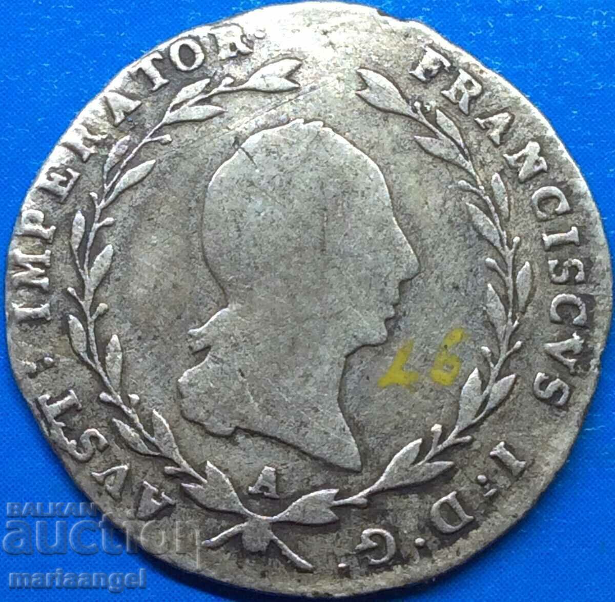 5 Kreuzer 1815 Αυστρία Α-Βιέννη Francis I - αρκετά σπάνιο - 7