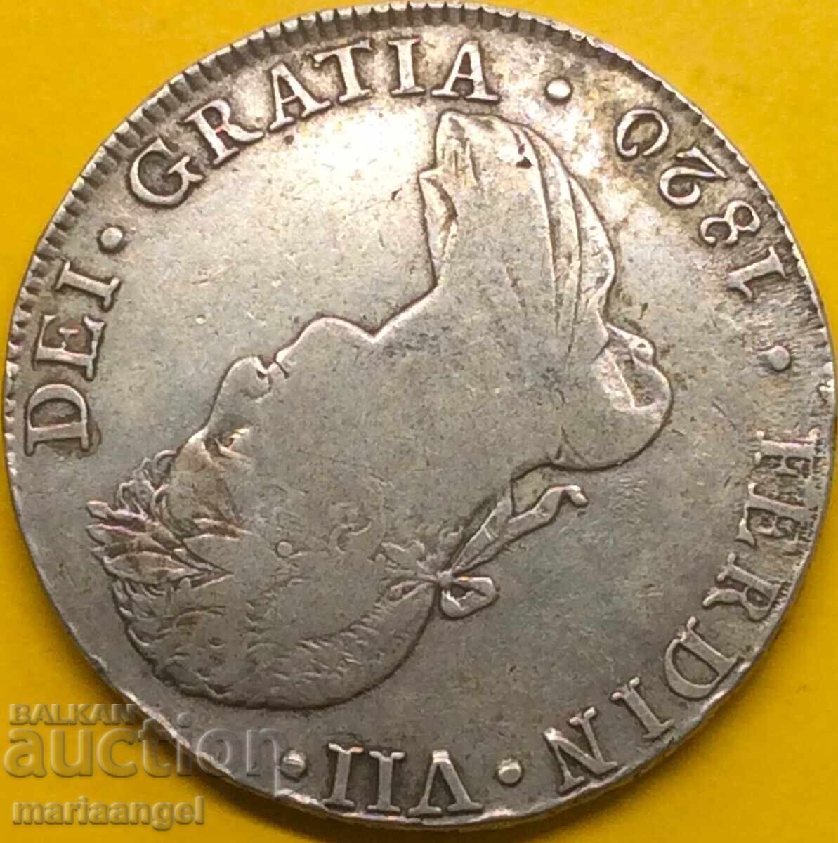 Lima 8 Reales 1820 Spanish Colony Mexico Ferdinand VII Ag - 6