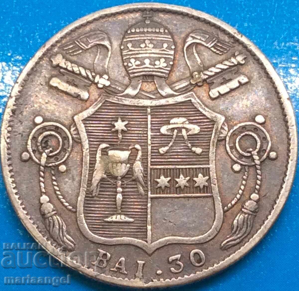 30 Baiochi 1834 Vatican Rome Gregory XVI (1831-1846) RARE - 7