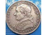 30 Baiochi 1834 Vatican Roma Grigore al XVI-lea (1831-1846) RAR